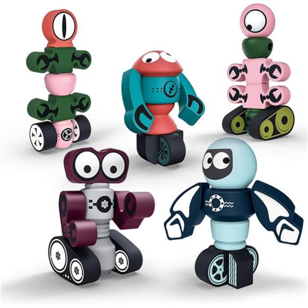 Magnetic Robots, 35PCS Magnetic Blocks Set for Kids with Storage Box Stacking